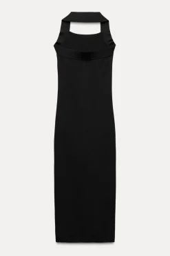 VESTIDO HALTER BRILLOS PUNTO STRETCH