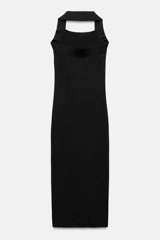 VESTIDO HALTER BRILLOS PUNTO STRETCH