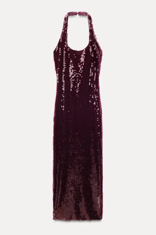VESTIDO HALTER LENTEJUELAS
