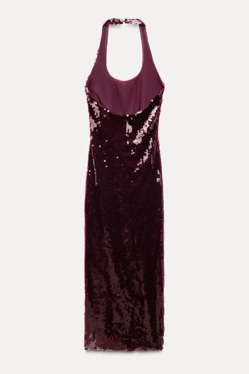 VESTIDO HALTER LENTEJUELAS