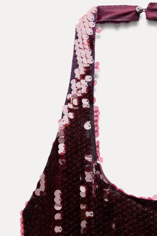 VESTIDO HALTER LENTEJUELAS