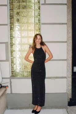 VESTIDO HALTER POLIAMIDA BRILLOS