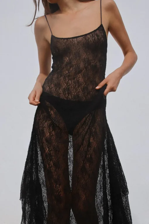 VESTIDO LARGO ENCAJE