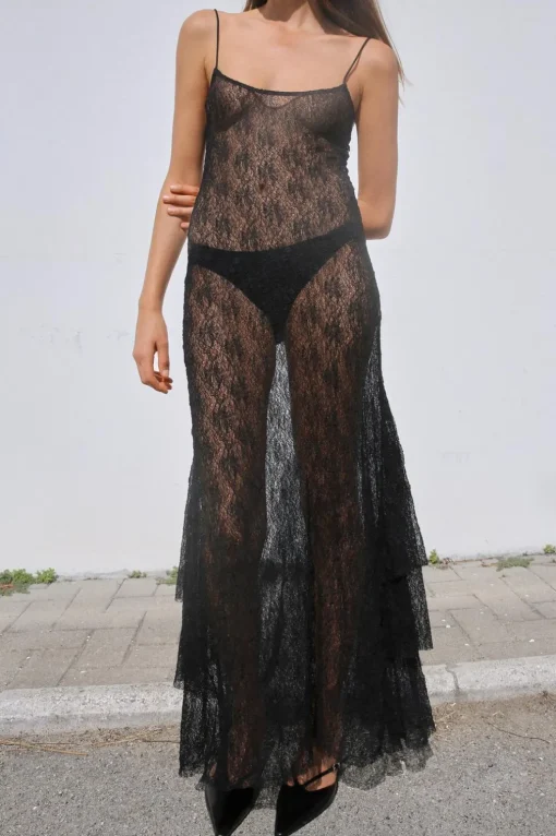 VESTIDO LARGO ENCAJE