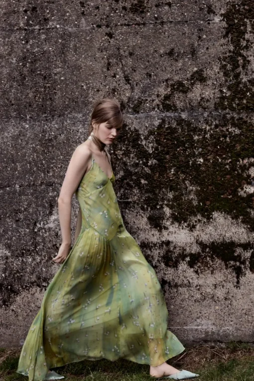 VESTIDO LARGO ESTAMPADO FLORES