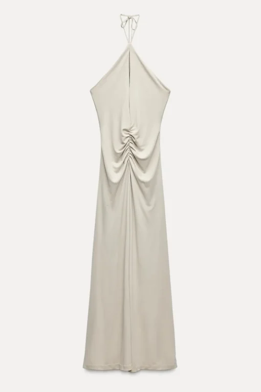 VESTIDO LARGO HALTER DRAPEADO