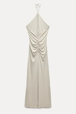 VESTIDO LARGO HALTER DRAPEADO