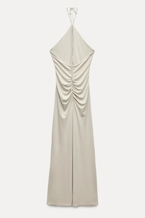 VESTIDO LARGO HALTER DRAPEADO