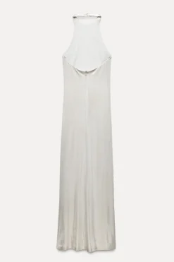 VESTIDO LARGO HALTER FOIL