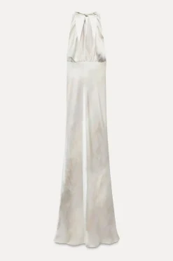 VESTIDO LARGO HALTER SATINADO