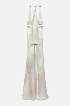 VESTIDO LARGO HALTER SATINADO