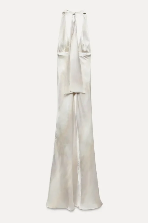 VESTIDO LARGO HALTER SATINADO