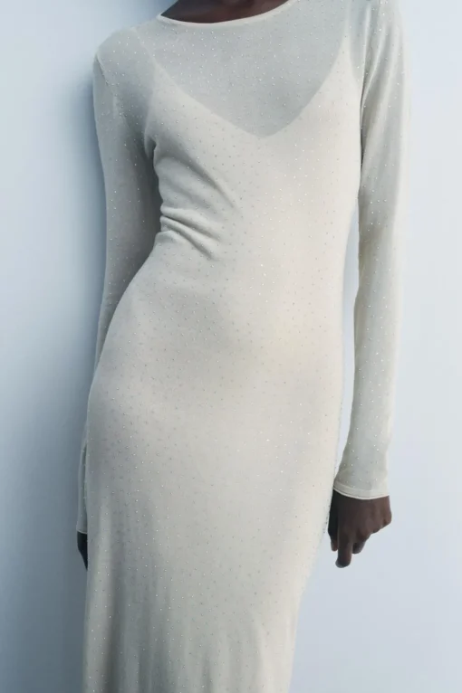 VESTIDO LARGO PUNTO BRILLOS