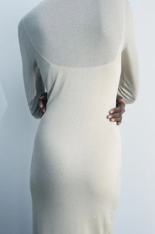 VESTIDO LARGO PUNTO BRILLOS