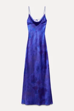 VESTIDO LARGO SATINADO ESTAMPADO