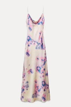 VESTIDO LARGO SATINADO ESPALDA DESCUBIERTA