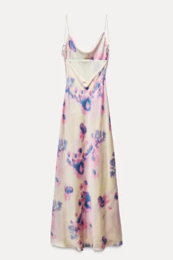 VESTIDO LARGO SATINADO ESPALDA DESCUBIERTA