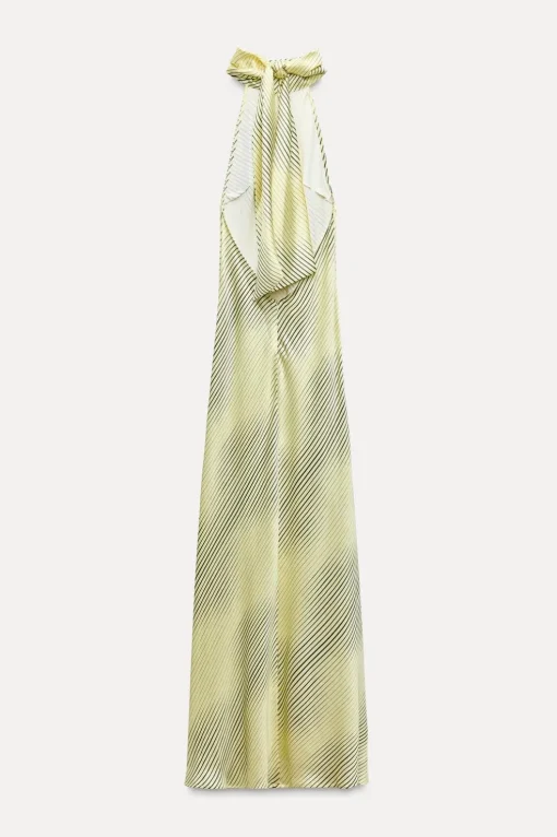 VESTIDO LARGO SATINADO HALTER