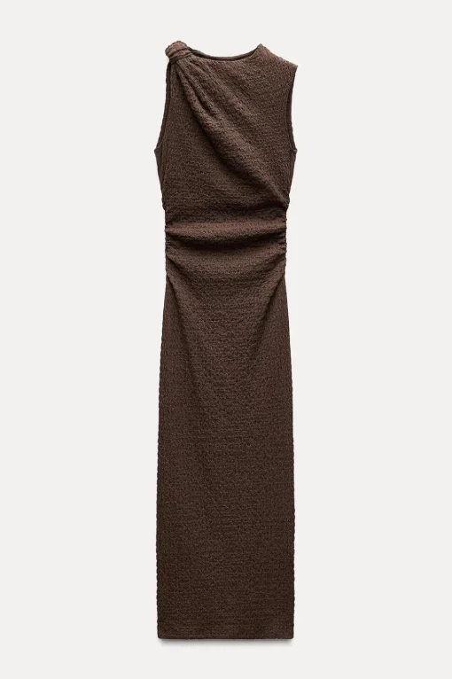VESTIDO LARGO TEXTURA NUDO