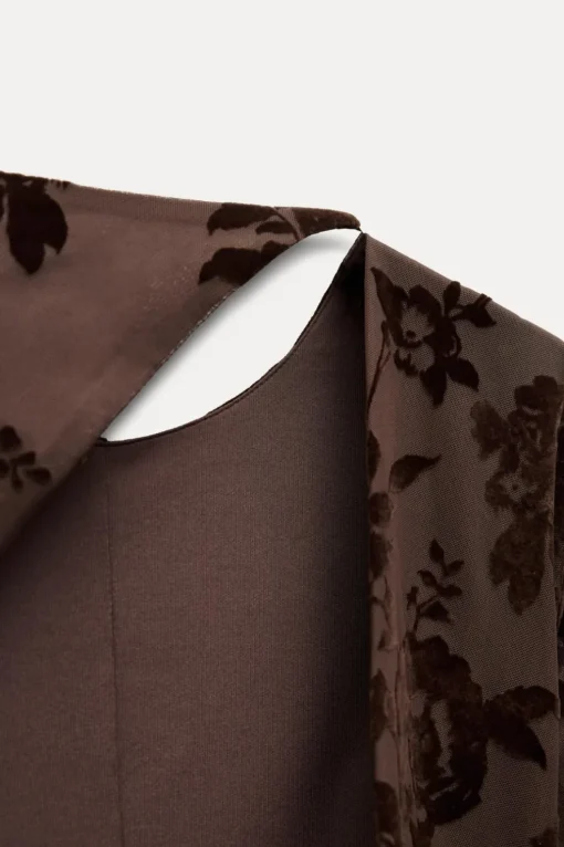 VESTIDO LARGO TUL FLOCADO