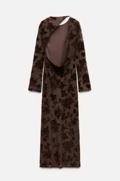 VESTIDO LARGO TUL FLOCADO