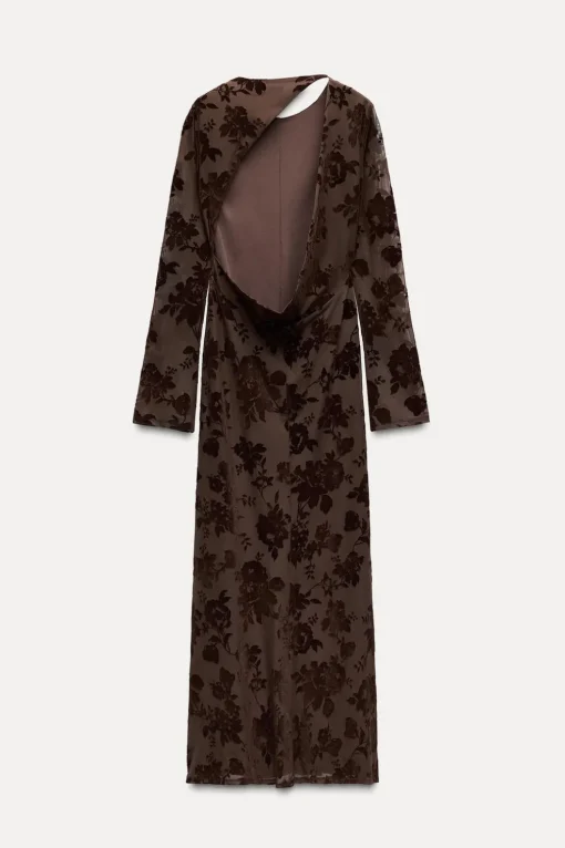 VESTIDO LARGO TUL FLOCADO