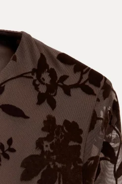 VESTIDO LARGO TUL FLOCADO