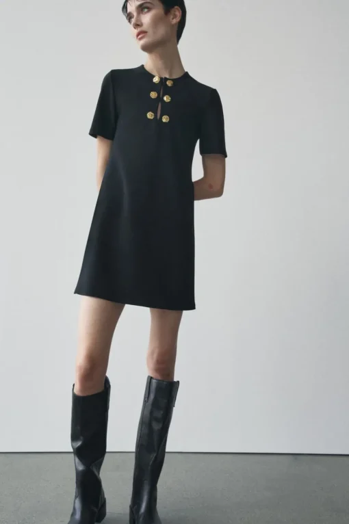 VESTIDO MANGA CORTA BOTONES
