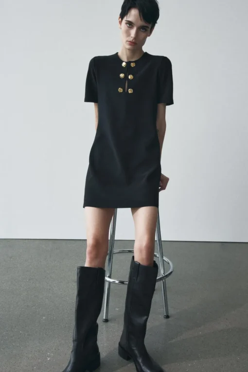 VESTIDO MANGA CORTA BOTONES