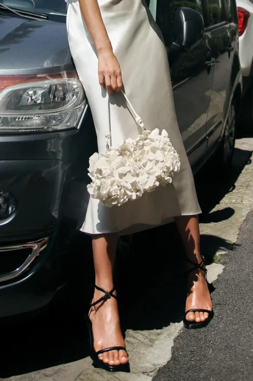 VESTIDO MIDI COMBINADO SATINADO