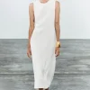 VESTIDO MIDI CON LINO ZW COLLECTION