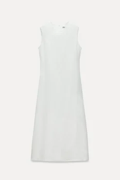 VESTIDO MIDI CON LINO ZW COLLECTION