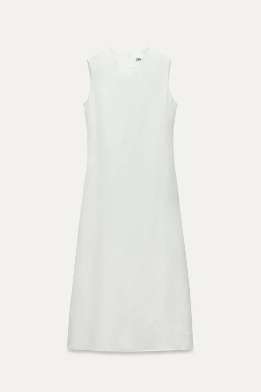 VESTIDO MIDI CON LINO ZW COLLECTION