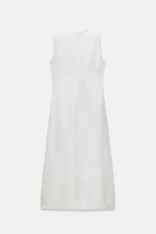 VESTIDO MIDI CON LINO ZW COLLECTION