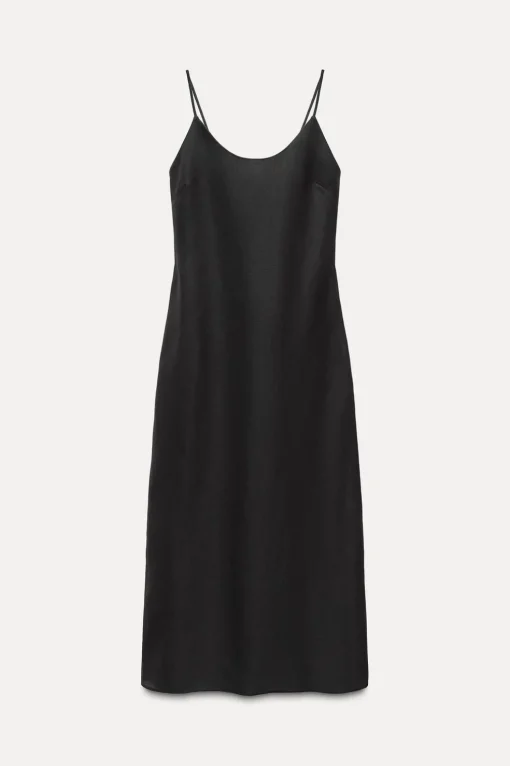 VESTIDO MIDI CON LINO ZW COLLECTION