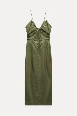 VESTIDO MIDI CORSETERO CON LINO