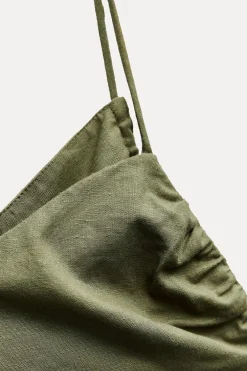 VESTIDO MIDI CORSETERO CON LINO