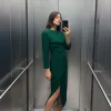 VESTIDO MIDI CREPE HEBILLA