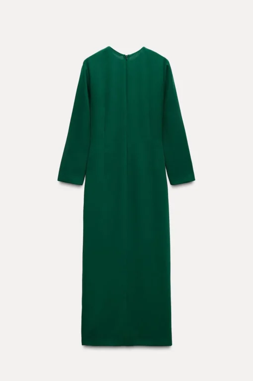 VESTIDO MIDI CREPE HEBILLA