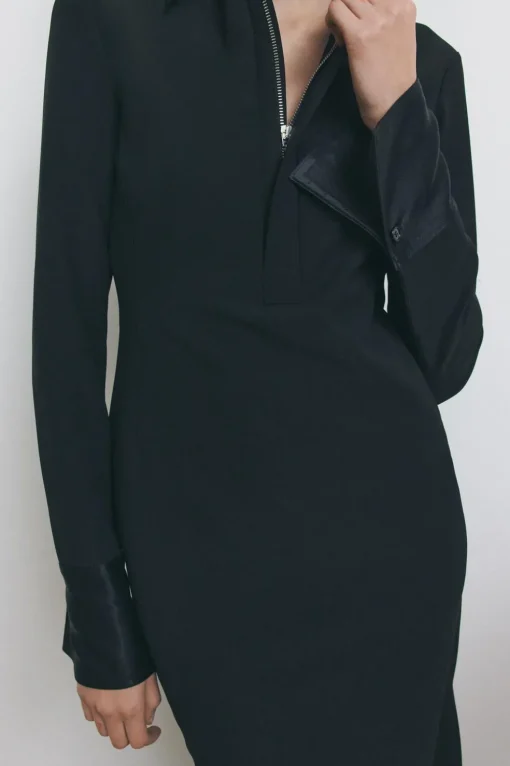 VESTIDO MIDI CUELLO POLO ZW COLLECTION