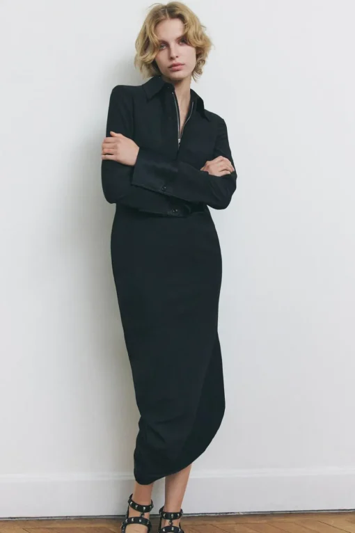 VESTIDO MIDI CUELLO POLO ZW COLLECTION