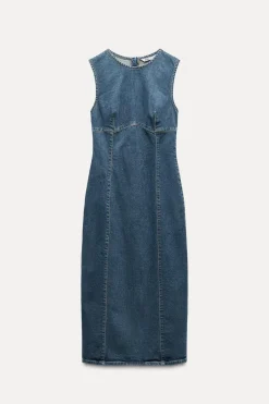 VESTIDO MIDI DENIM TRF