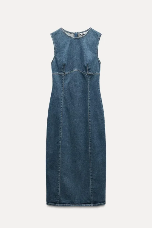 VESTIDO MIDI DENIM TRF