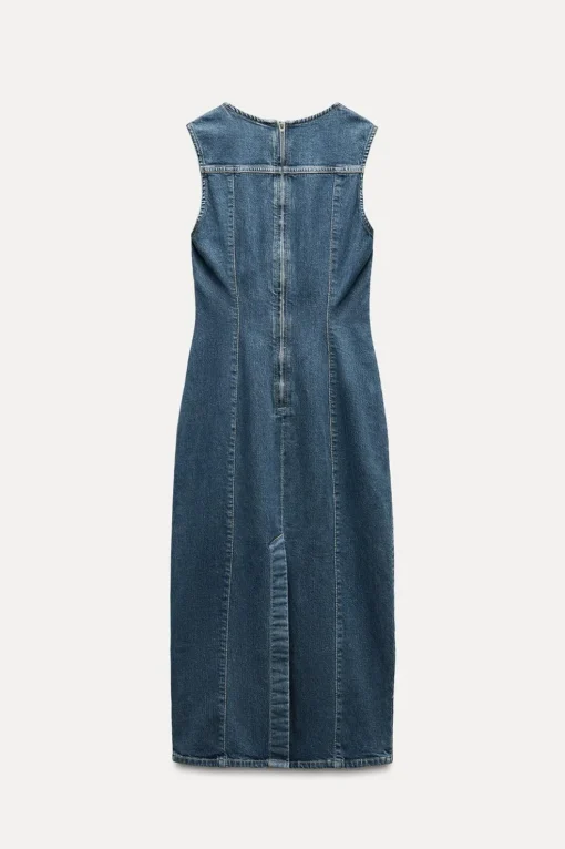 VESTIDO MIDI DENIM TRF