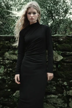 VESTIDO MIDI DRAPEADO