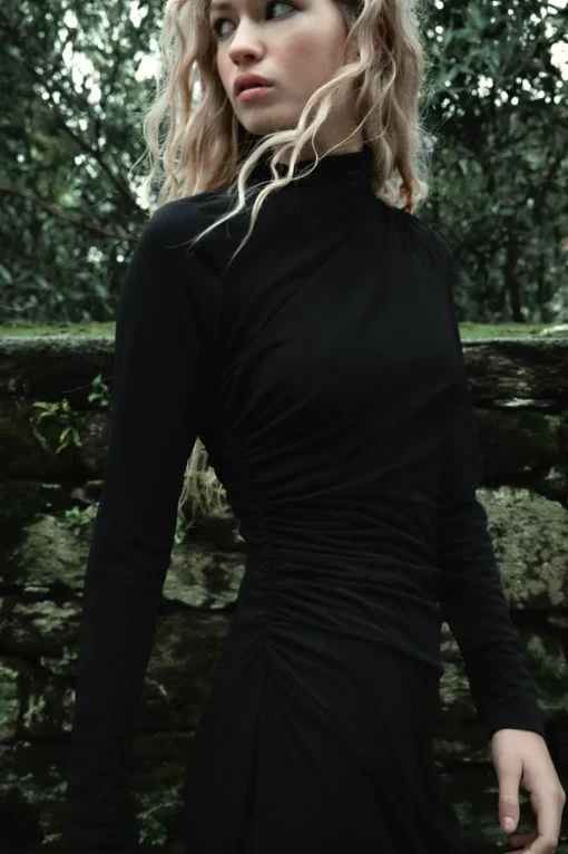 VESTIDO MIDI DRAPEADO