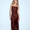 VESTIDO MIDI DRAPEADO TIRANTES TERCIOPELO
