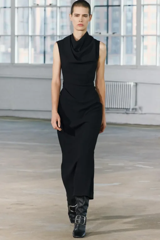 VESTIDO MIDI DRAPEADO ZW COLLECTION
