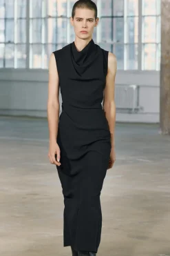 VESTIDO MIDI DRAPEADO ZW COLLECTION