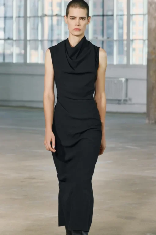 VESTIDO MIDI DRAPEADO ZW COLLECTION